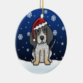 Kawaii Cartoon Bluetick Coonhound Kerstmis Keramisch Ornament (Rechts)