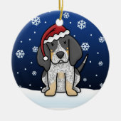 Kawaii Cartoon Bluetick Coonhound Kerstmis Keramisch Ornament (Voorkant)