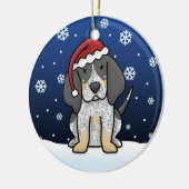 Kawaii Cartoon Bluetick Coonhound Kerstmis Keramisch Ornament (Links)