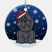 Kawaii Cartoon Bouvier des Flandres Kerstmis Keramisch Ornament (Achterkant)