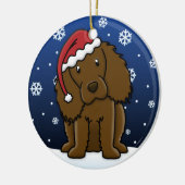 Kawaii Cartoon Boykin kerstmis Keramisch Ornament (Links)