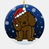 Kawaii Cartoon Boykin kerstmis Keramisch Ornament (Achterkant)