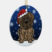 Kawaii Cartoon Brindle Mastiff Keramisch Ornament (Rechts)