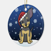 Kawaii Cartoon BT Chihuahua kerstversier Keramisch Ornament (Links)