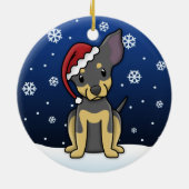 Kawaii Cartoon BT Chihuahua kerstversier Keramisch Ornament (Achterkant)