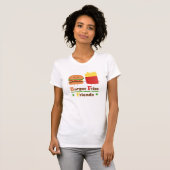 Kawaii Cartoon Burger Fries Friends BFF T-shirt (Voorkant volledig)