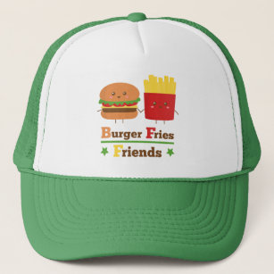 Kawaii Cartoon Burger Fries Friends BFF Trucker Pet