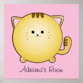 Kawaii Cartoon Cat Room Poster (Voorkant)