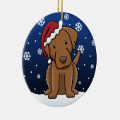 Kawaii Cartoon Chesapeake Bay Retriever Kerstmis Keramisch Ornament (Rechts)