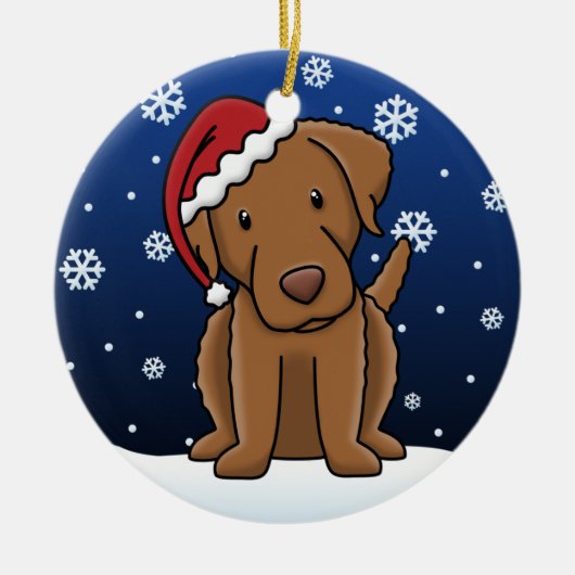Kawaii Cartoon Chesapeake Bay Retriever Kerstmis Keramisch Ornament (Voorkant)