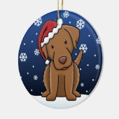 Kawaii Cartoon Chesapeake Bay Retriever Kerstmis Keramisch Ornament (Links)