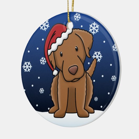 Kawaii Cartoon Chesapeake Bay Retriever Kerstmis Keramisch Ornament (Links)