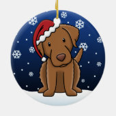 Kawaii Cartoon Chesapeake Bay Retriever Kerstmis Keramisch Ornament (Achterkant)