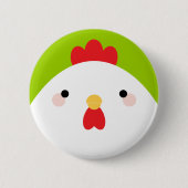 Kawaii Cartoon Chicken Pin Badge Button (Voorkant)