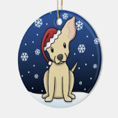 Kawaii Cartoon Chihuahua kerstversier Keramisch Ornament (Links)
