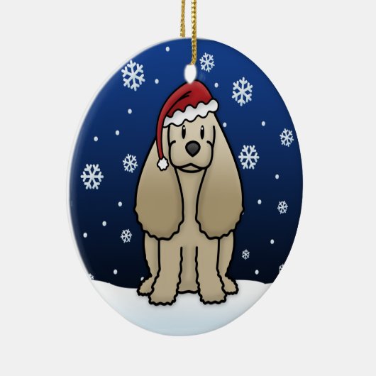 Kawaii Cartoon Cocker Spaniel Kerstmis Keramisch Ornament (Rechts)