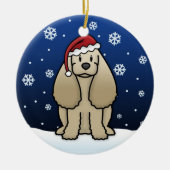 Kawaii Cartoon Cocker Spaniel Kerstmis Keramisch Ornament (Voorkant)