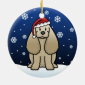 Kawaii Cartoon Cocker Spaniel Kerstmis Keramisch Ornament (Achterkant)