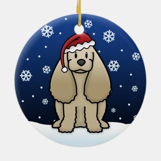 Kawaii Cartoon Cocker Spaniel Kerstmis Keramisch Ornament (Achterkant)