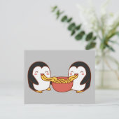 Kawaii Cartoon Eating Noodles Briefkaart (Staand voorkant)