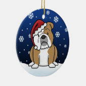 Kawaii Cartoon English Bulldog kerstversiering Keramisch Ornament (Rechts)
