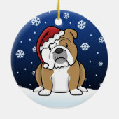 Kawaii Cartoon English Bulldog kerstversiering Keramisch Ornament (Achterkant)