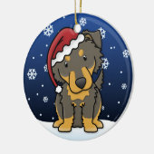Kawaii Cartoon English Shepherd kerstversiering Keramisch Ornament (Links)