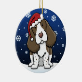 Kawaii Cartoon English Springer Spaniel Kerstmis Keramisch Ornament (Rechts)