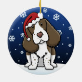 Kawaii Cartoon English Springer Spaniel Kerstmis Keramisch Ornament (Achterkant)
