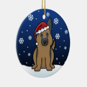 Kawaii Cartoon German Shepherd kerstversiering Keramisch Ornament (Rechts)