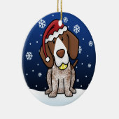 Kawaii Cartoon German Shorthair Pointer Kerstmis Keramisch Ornament (Rechts)