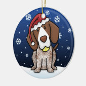 Kawaii Cartoon German Shorthair Pointer Kerstmis Keramisch Ornament (Links)