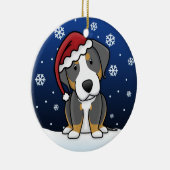 Kawaii Cartoon Greater Swiss Mountain Dog Xmas Keramisch Ornament (Rechts)