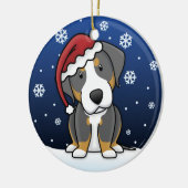 Kawaii Cartoon Greater Swiss Mountain Dog Xmas Keramisch Ornament (Links)