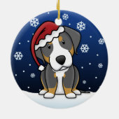 Kawaii Cartoon Greater Swiss Mountain Dog Xmas Keramisch Ornament (Achterkant)