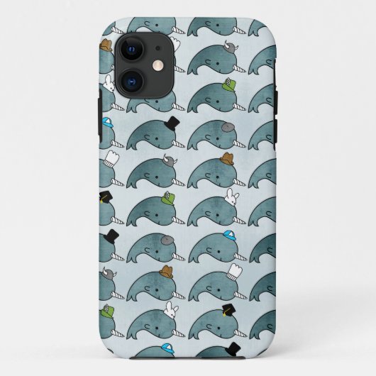 Kawaii Cartoon Grunge Narwhals petten telefooncase Case-Mate iPhone Case (Achterkant)