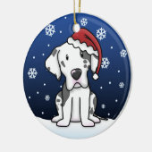 Kawaii Cartoon Harlequin Great Dane Kerstmis Keramisch Ornament (Links)