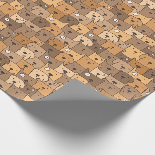 Kawaii Cartoon Honden Cadeaupapier (Hoek)