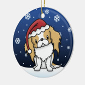 Kawaii Cartoon Japans kerstkerstfeest Keramisch Ornament (Links)