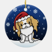 Kawaii Cartoon Japans kerstkerstfeest Keramisch Ornament (Achterkant)