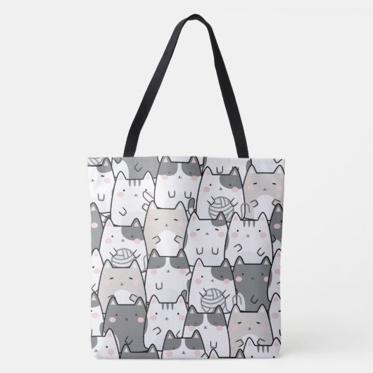 Kawaii Cartoon Kat Tote Bag (Voorkant)
