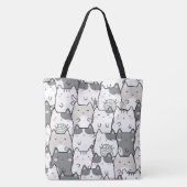 Kawaii Cartoon Kat Tote Bag (Achterkant)