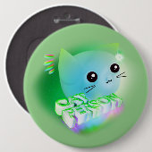 Kawaii Cartoon Kitten Button (Voorkant /achterkant)