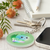 Kawaii Cartoon Kitten Sleutelhanger (Voorkant Rechts)