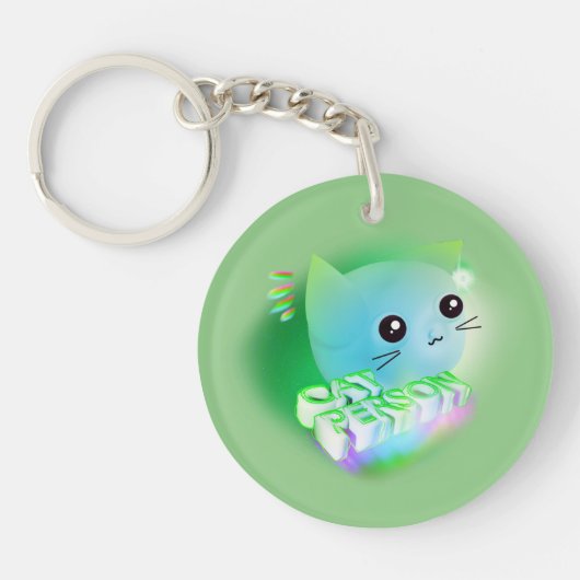 Kawaii Cartoon Kitten Sleutelhanger (Voorkant)