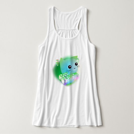 Kawaii Cartoon Kitten Tanktop (Design voorkant)
