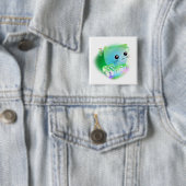 Kawaii Cartoon Kitten Vierkante Button 5,1 Cm (In situ)