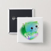 Kawaii Cartoon Kitten Vierkante Button 5,1 Cm (Voorkant /achterkant)