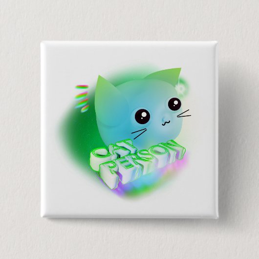 Kawaii Cartoon Kitten Vierkante Button 5,1 Cm (Voorkant)