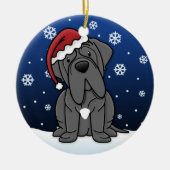 Kawaii Cartoon Neapolitan Mastiff Kerstmis Keramisch Ornament (Voorkant)